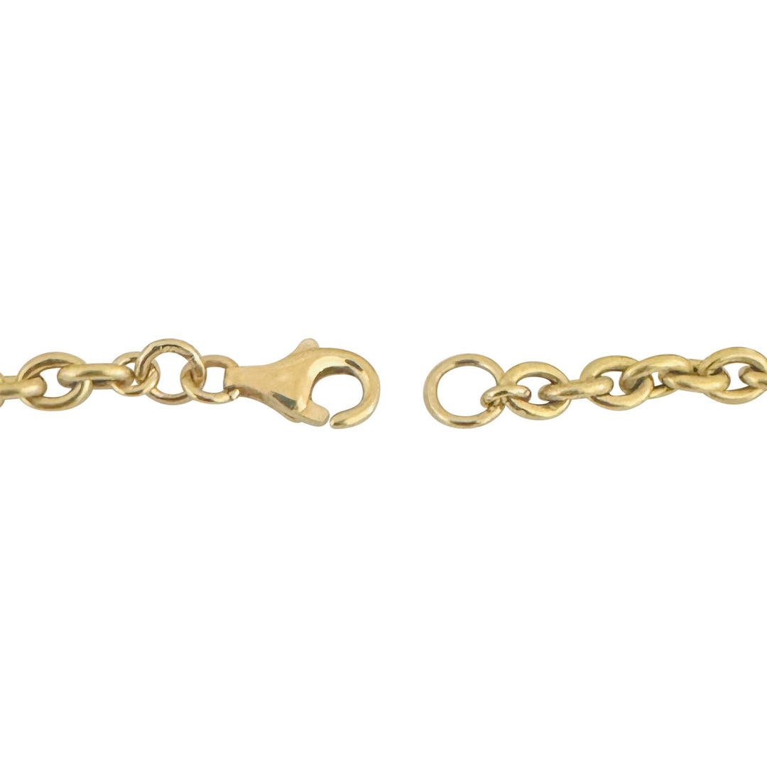 18k Yellow Gold 5g Hollow Light 4.5mm Cable Link Bracelet Italy 7.25"