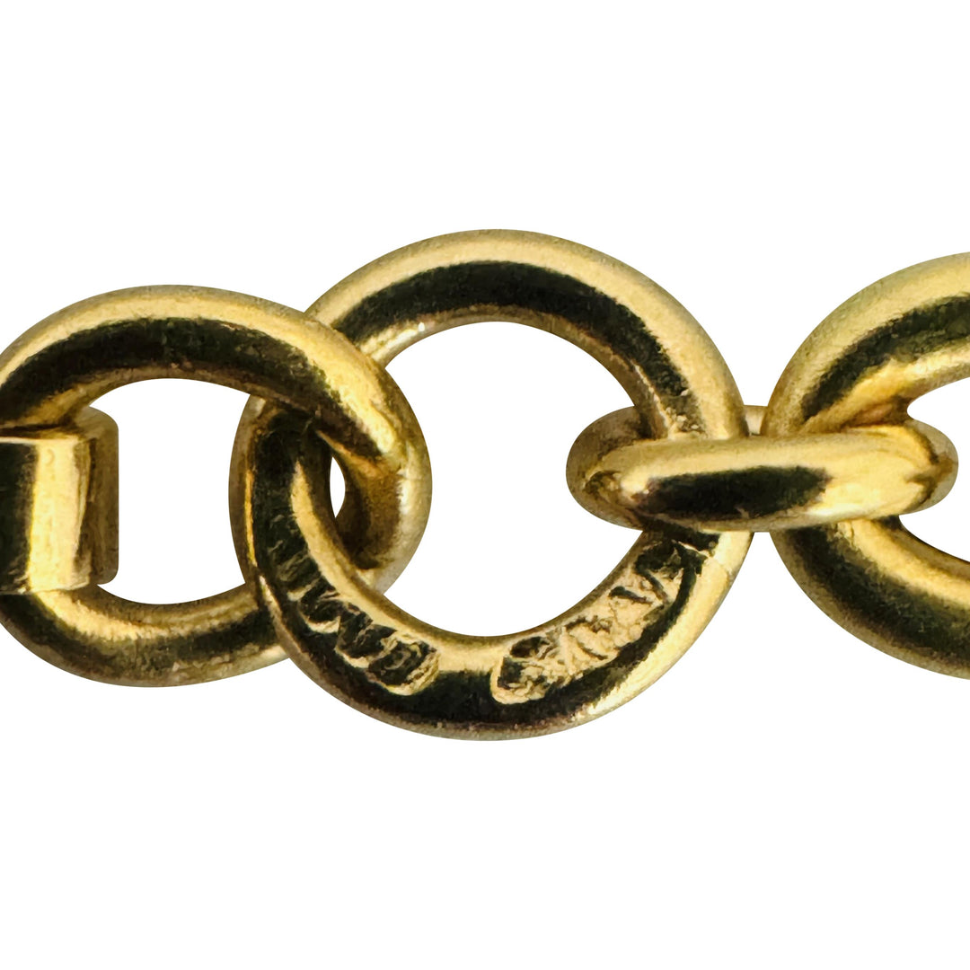 18k Yellow Gold 5g Hollow Light 4.5mm Cable Link Bracelet Italy 7.25"