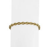 18k Yellow Gold 5g Hollow Light 4.5mm Cable Link Bracelet Italy 7.25"