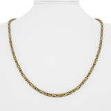 18k Yellow Gold 34.4g Solid Squared Byzantine Link Chain Necklace Italy 22"