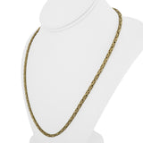 18k Yellow Gold 34.4g Solid Squared Byzantine Link Chain Necklace Italy 22"
