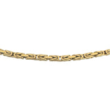 18k Yellow Gold 34.4g Solid Squared Byzantine Link Chain Necklace Italy 22"