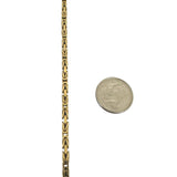 18k Yellow Gold 34.4g Solid Squared Byzantine Link Chain Necklace Italy 22"