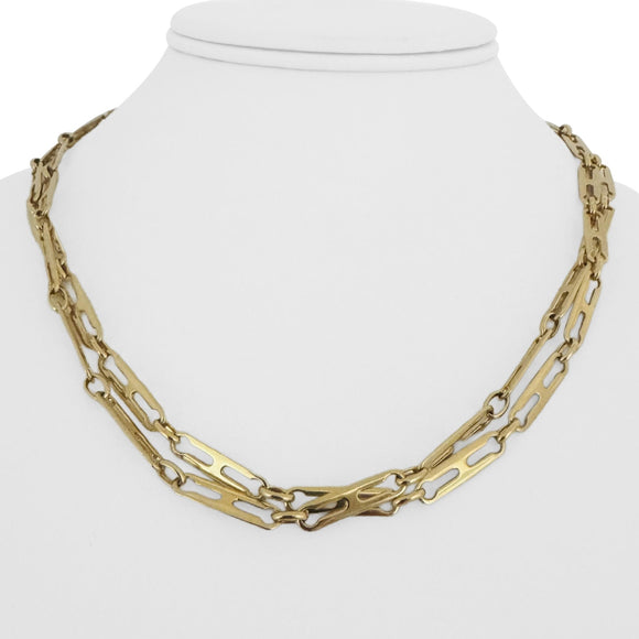 18k Yellow Gold 36g Solid Long 4.5mm Fancy Link Chain Necklace 36