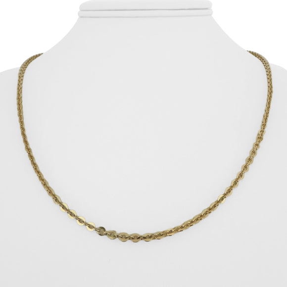 18k Yellow Gold 10.5g Solid UnoAErre 3mm Circle Cable Link Necklace Italy 19