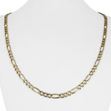 14k Yellow Gold 16.7g Solid 4mm Figaro Link Chain Necklace Italy 22.5"