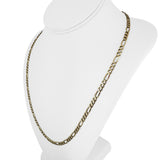 14k Yellow Gold 16.7g Solid 4mm Figaro Link Chain Necklace Italy 22.5"