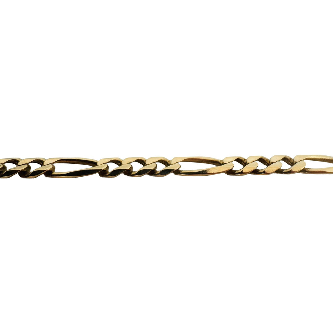 14k Yellow Gold 16.7g Solid 4mm Figaro Link Chain Necklace Italy 22.5"