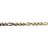 14k Yellow Gold 16.7g Solid 4mm Figaro Link Chain Necklace Italy 22.5"