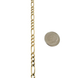 14k Yellow Gold 16.7g Solid 4mm Figaro Link Chain Necklace Italy 22.5"