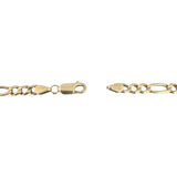 14k Yellow Gold 16.7g Solid 4mm Figaro Link Chain Necklace Italy 22.5"