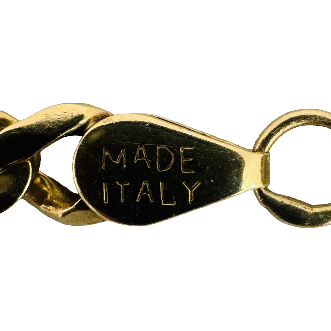 14k Yellow Gold 16.7g Solid 4mm Figaro Link Chain Necklace Italy 22.5"