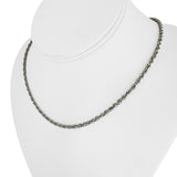 14k White Gold 4g Hollow Light Diamond Cut 3mm Rope Chain Necklace 18"
