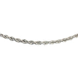14k White Gold 4g Hollow Light Diamond Cut 3mm Rope Chain Necklace 18"