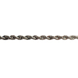 14k White Gold 4g Hollow Light Diamond Cut 3mm Rope Chain Necklace 18"