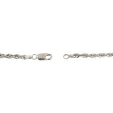 14k White Gold 4g Hollow Light Diamond Cut 3mm Rope Chain Necklace 18"