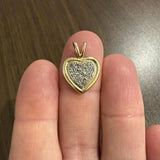 14k Yellow and White Gold 0.25cttw Diamond Vintage Heart Pendant