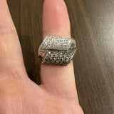 LeVian 18k White Gold 1.25cttw Chocolate and White Diamond Heavy Ring Size 7.75