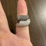 LeVian 18k White Gold 1.25cttw Chocolate and White Diamond Heavy Ring Size 7.75