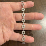 14k White Gold and 1cttw Diamond 10g Circle Link Bracelet 7"