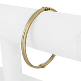 14k Yellow and White Gold 6.8g Two Tone Hinged Bangle 7.25"