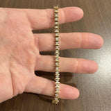 14k Yellow Gold and 3.50cttw Diamond Solid Vintage Bar Link Tennis Bracelet 7"