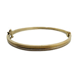 14k Yellow and White Gold 6.8g Two Tone Hinged Bangle 7.25"