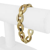 14k Yellow Gold 27.8g Heavy Polished 14mm Fancy Link Bracelet Italy 7.5"