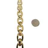 14k Yellow Gold 27.8g Heavy Polished 14mm Fancy Link Bracelet Italy 7.5"