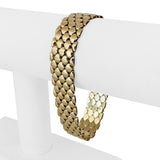 14k Yellow Gold 24g Polished Sleek 15mm Scale Link Bracelet Italy 7.5"