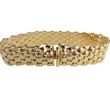 14k Yellow Gold 24g Polished Sleek 15mm Scale Link Bracelet Italy 7.5"