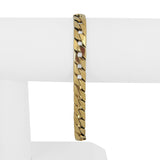 14k Yellow Gold 22.6g Solid Men's 7mm Sleek Squared Curb Link Bracelet Italy 8"