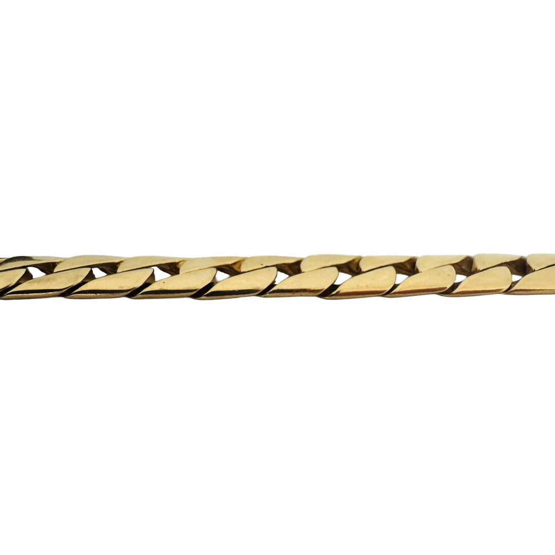 14k Yellow Gold 22.6g Solid Men's 7mm Sleek Squared Curb Link Bracelet Italy 8"