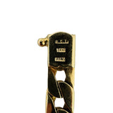 14k Yellow Gold 22.6g Solid Men's 7mm Sleek Squared Curb Link Bracelet Italy 8"