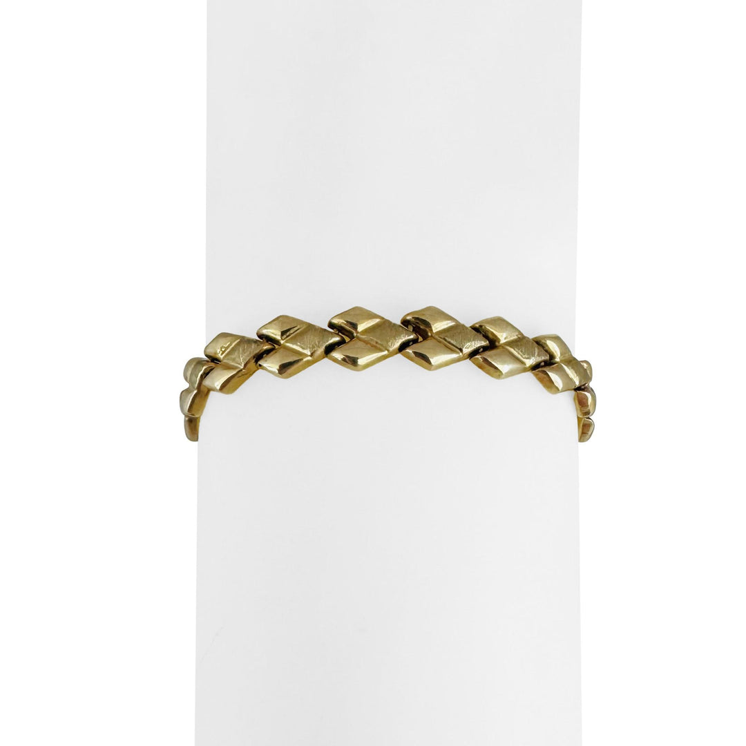 14k Yellow Gold 10.7g Vintage 8mm Fancy Link Bracelet 8"