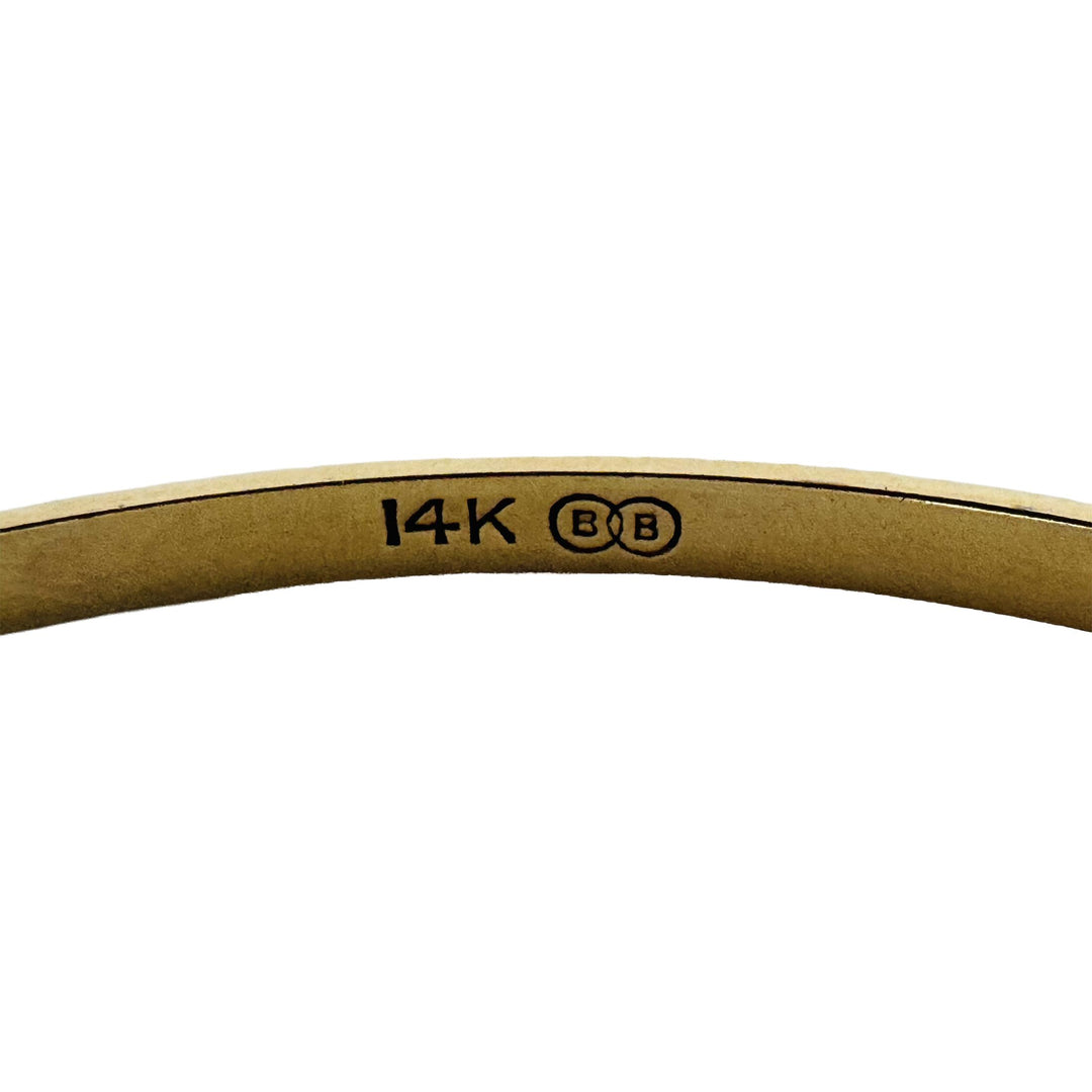 14k Yellow Gold 6.2g Solid Diamond Cut 3mm Round Bangle Bracelet 8"
