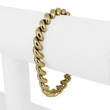 14k Yellow Gold 10.7g Ladies Polished 7mm San Marco Link Bracelet Italy 7"