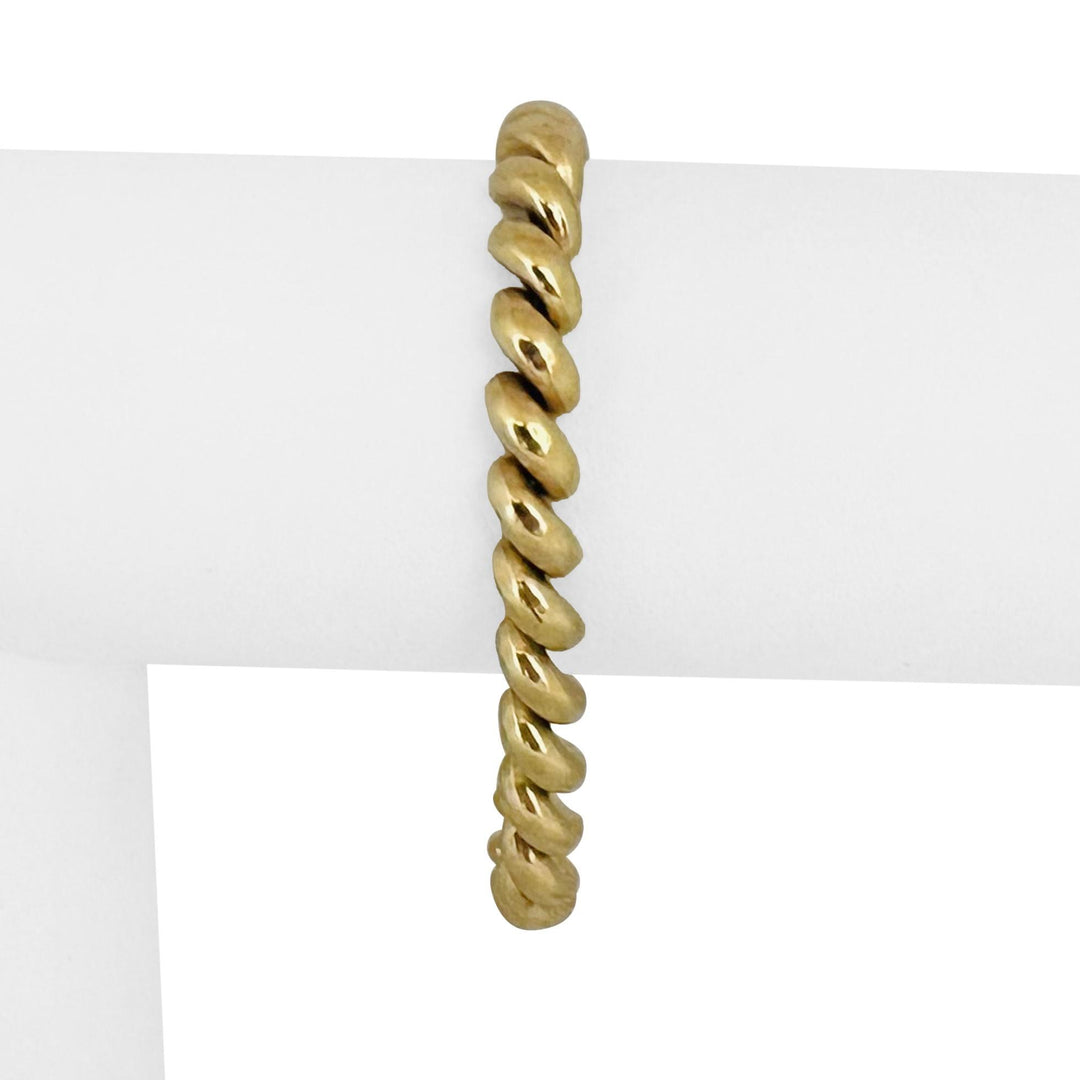 14k Yellow Gold 10.7g Ladies Polished 7mm San Marco Link Bracelet Italy 7"