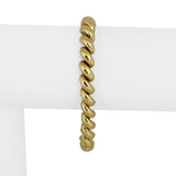 14k Yellow Gold 10.7g Ladies Polished 7mm San Marco Link Bracelet Italy 7"