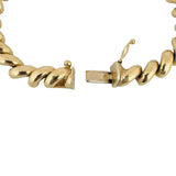 14k Yellow Gold 10.7g Ladies Polished 7mm San Marco Link Bracelet Italy 7"