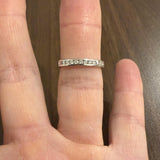 14k White Gold and 0.20cttw Diamond 3mm Half Eternity Band Ring Size 8.25