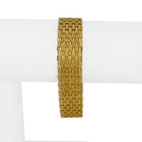 14k Yellow Gold 20.6g Ladies Solid Wide 15mm Bismark Link Bracelet Italy 7"