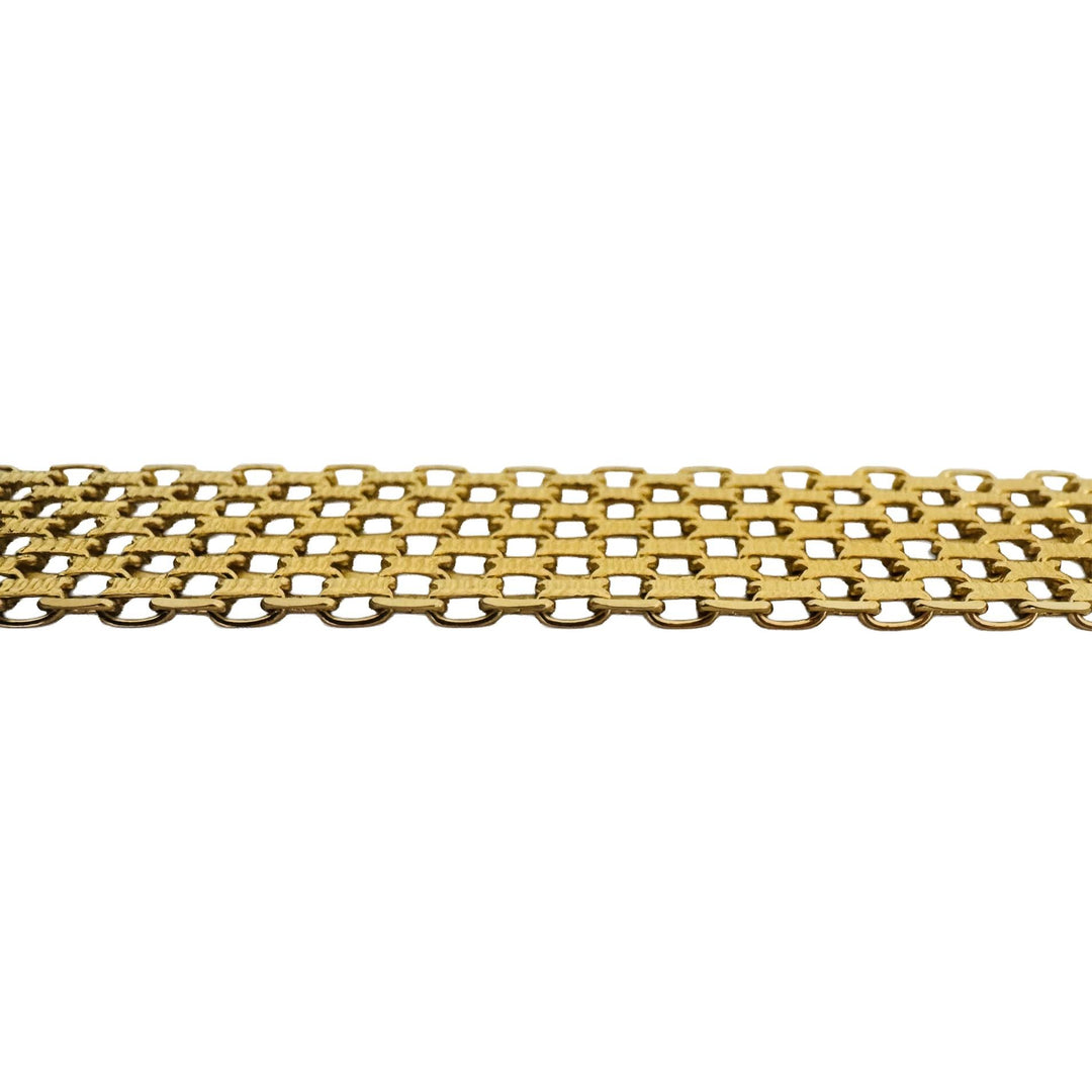 14k Yellow Gold 20.6g Ladies Solid Wide 15mm Bismark Link Bracelet Italy 7"