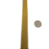 14k Yellow Gold 20.6g Ladies Solid Wide 15mm Bismark Link Bracelet Italy 7"