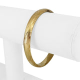 14k Yellow Gold 9.9g Vintage 8mm Floral Bangle Bracelet 6.75"
