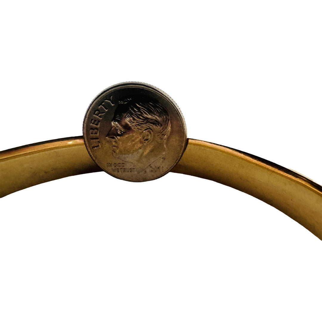14k Yellow Gold 9.9g Vintage 8mm Floral Bangle Bracelet 6.75"