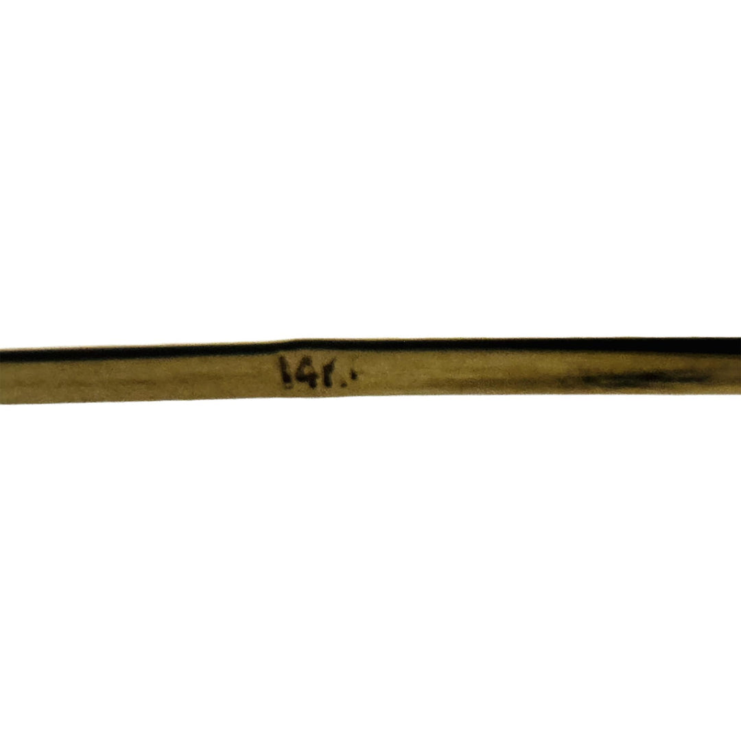 14k Yellow Gold 9.9g Vintage 8mm Floral Bangle Bracelet 6.75"