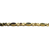 14k Yellow Gold 19.6g Multi Gemstone Heavy Fancy Link Bracelet 7"