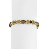 14k Yellow Gold 19.6g Multi Gemstone Heavy Fancy Link Bracelet 7"