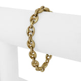 14k Yellow Gold 21.4g Solid Ladies 7.5mm Puffy Mariner Link Bracelet 6.5"